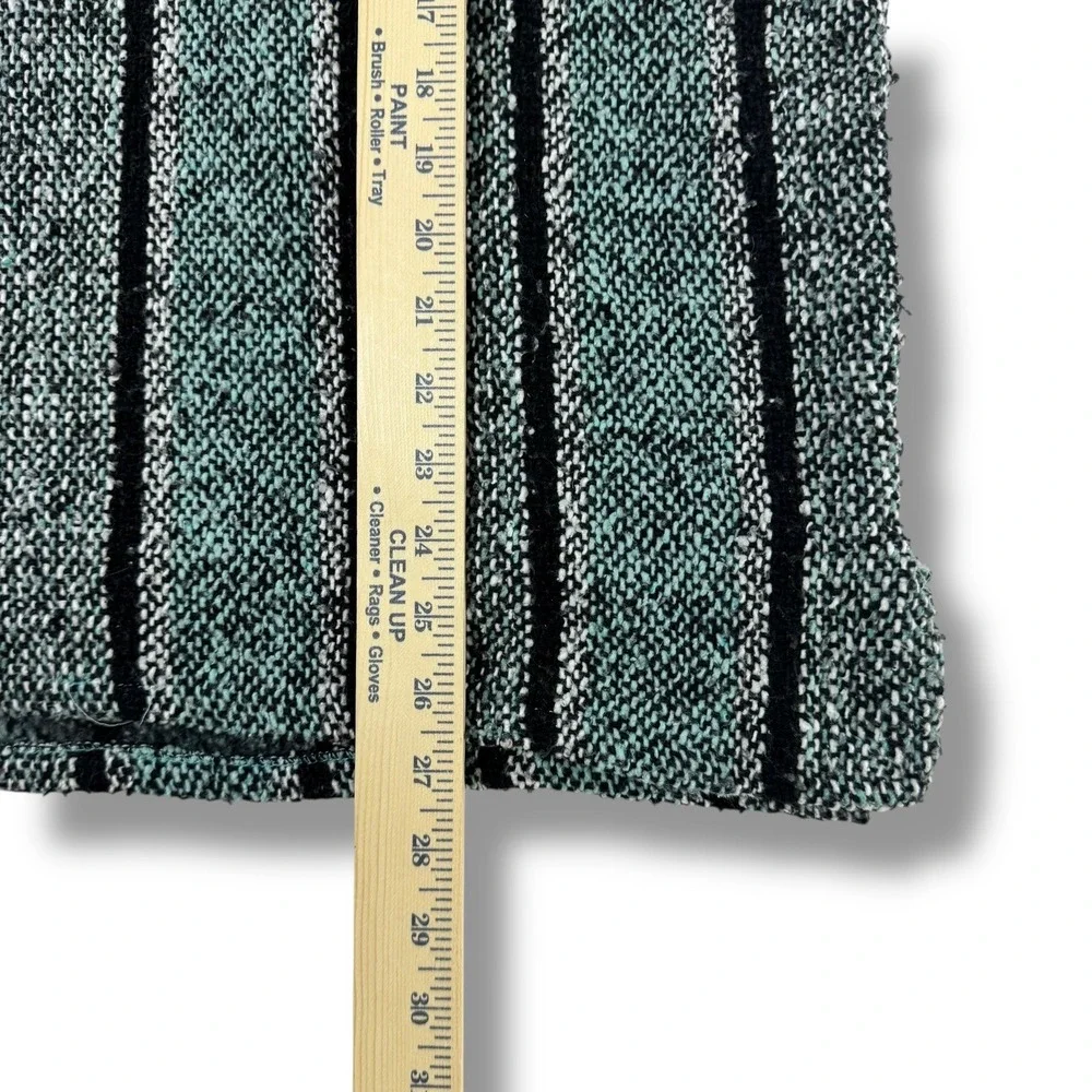 Baja Poncho Style Pullover Hoodie –‎ Teal & Black Stripe